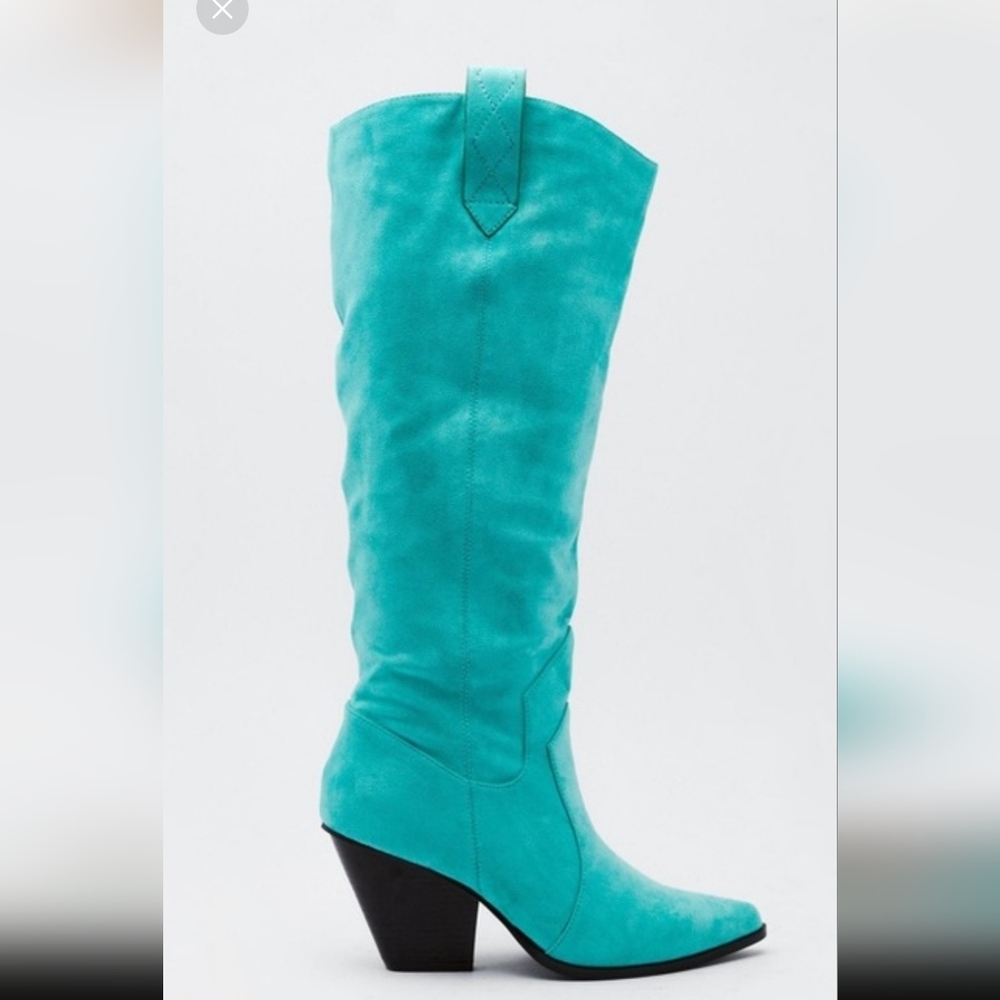 Turquoise Knee-High Women's Boots